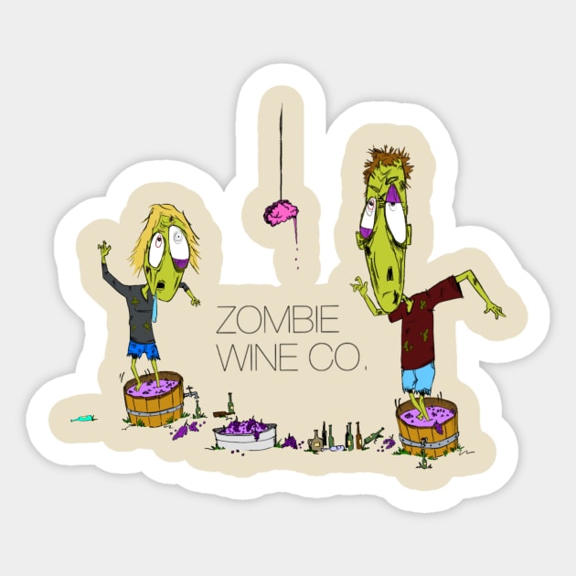 Zombie Wine Co. Sticker by Atmospheric Comics Company